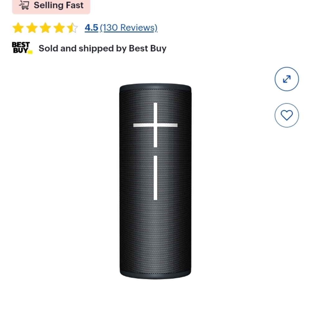 Ultimate Ears Black Bluetooth Speaker